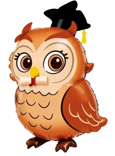 Шар (26''/66 см) Фигура, Сова Выпускник, 1 шт. в уп.