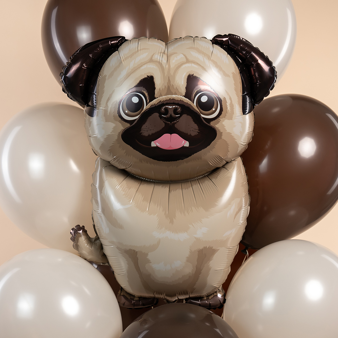 Шар (33''/84 см) Фигура, Мопс, 1 шт. в уп.
