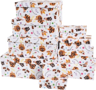 Набор коробок Собачки, 33*20*13 см, 10 шт. в упак. 