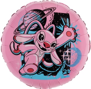 Шар (18''/46 см) Круг, Любимый монстрик, Розовый, 1 шт.